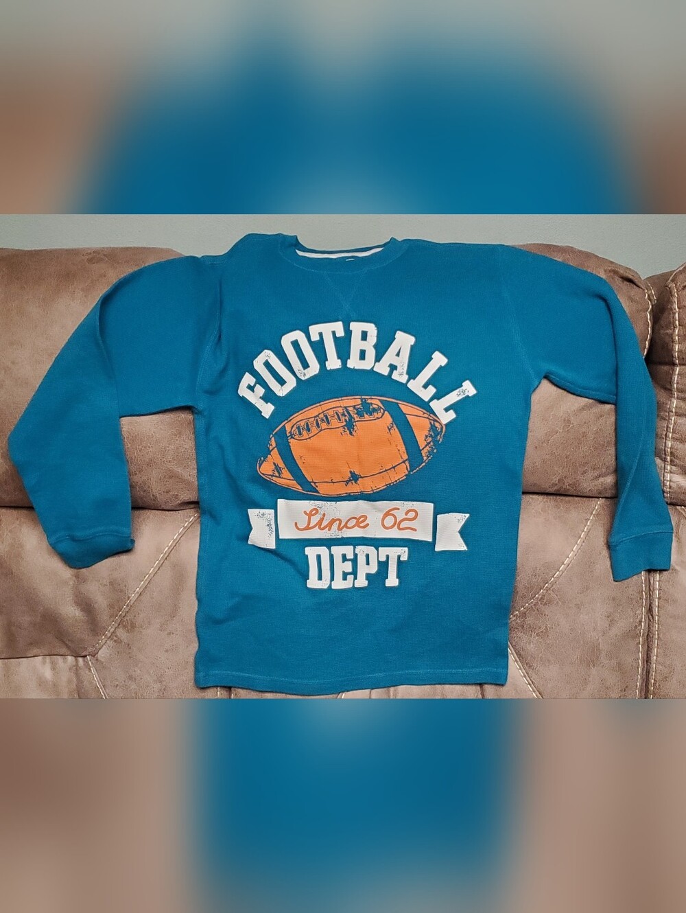 Youth Blue Football Graphic Sweatshirt XL